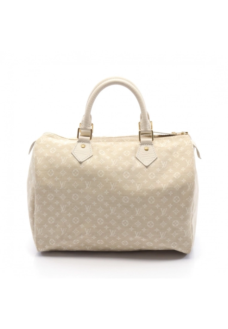 Pre-loved LOUIS VUITTON Speedy30 Classic Monogram Mini Line dune Canvas Handbag Genuine Leather Ivory 3 Pre-loved LOUIS VUITTON Speedy30 Classic Monogram Mini Line dune Canvas Handbag Genuine Leather Ivory