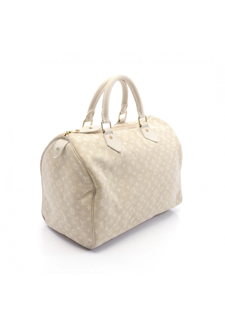 Pre-loved LOUIS VUITTON Speedy30 Classic Monogram Mini Line dune Canvas Handbag Genuine Leather Ivory 4 Pre-loved LOUIS VUITTON Speedy30 Classic Monogram Mini Line dune Canvas Handbag Genuine Leather Ivory - Image 2