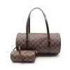 Pre-loved LOUIS VUITTON Papillon30 Black checkerboard grid Handbag PVC Genuine Leather Brown -Louis Vuitton Shop louis vuitton 9396 9723836 1