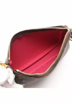 Pre-loved LOUIS VUITTON Mini Pochette Accessoires vivienne Holiday Chain Handbag PVC Genuine Leather Brown pink purple multi -Louis Vuitton Shop louis vuitton 9407 6323836 3