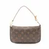 Pre-loved LOUIS VUITTON Pochette Accessoires Classic Monogram Handbag PVC Genuine Leather Brown