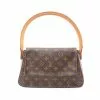 Pre-loved LOUIS VUITTON Mini Looping Classic Monogram Handbag PVC Genuine Leather Brown