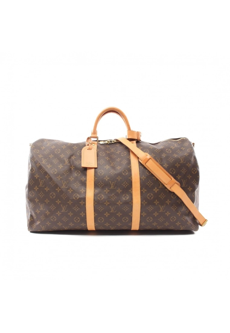 Pre-loved LOUIS VUITTON Keepall Bandouliere60 Classic Monogram Duffle Bag PVC Genuine Leather Brown 3 Pre-loved LOUIS VUITTON Keepall Bandouliere60 Classic Monogram Duffle Bag PVC Genuine Leather Brown
