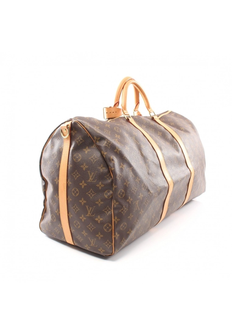 Pre-loved LOUIS VUITTON Keepall Bandouliere60 Classic Monogram Duffle Bag PVC Genuine Leather Brown 4 Pre-loved LOUIS VUITTON Keepall Bandouliere60 Classic Monogram Duffle Bag PVC Genuine Leather Brown - Image 2