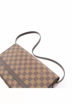 Pre-loved LOUIS VUITTON Tribeca Long Black checkerboard grid Shoulder Bag PVC Genuine Leather Brown -Louis Vuitton Shop louis vuitton 9449 7196836 8