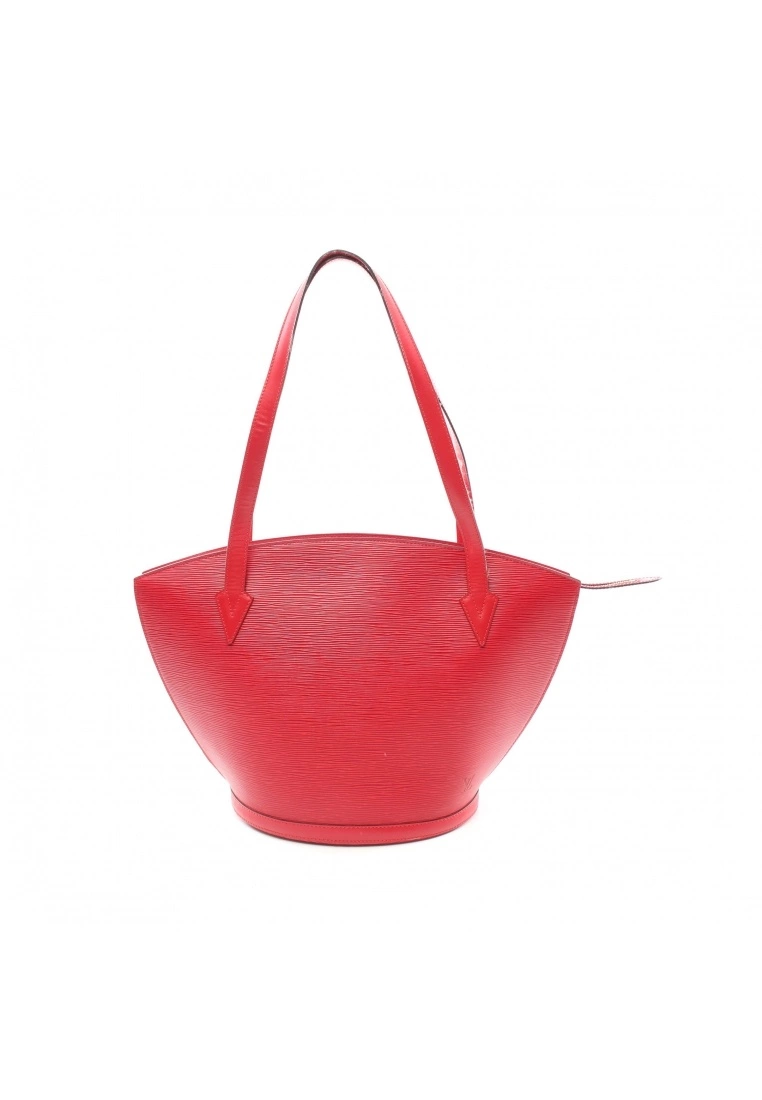 Pre-loved LOUIS VUITTON Saint Jacques shopping Waved Pattern Spanish Red Genuine Leather Shoulder Bag Red 3 Pre-loved LOUIS VUITTON Saint Jacques shopping Waved Pattern Spanish Red Genuine Leather Shoulder Bag Red