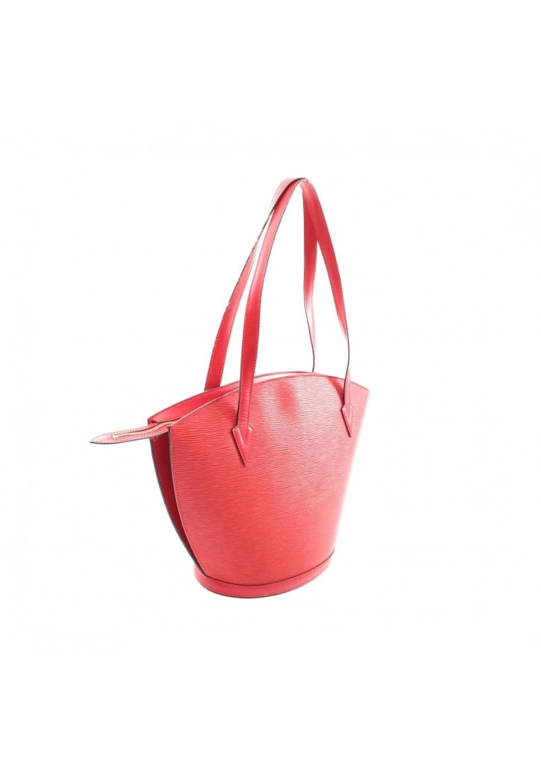 Pre-loved LOUIS VUITTON Saint Jacques shopping Waved Pattern Spanish Red Genuine Leather Shoulder Bag Red 4 Pre-loved LOUIS VUITTON Saint Jacques shopping Waved Pattern Spanish Red Genuine Leather Shoulder Bag Red - Image 2