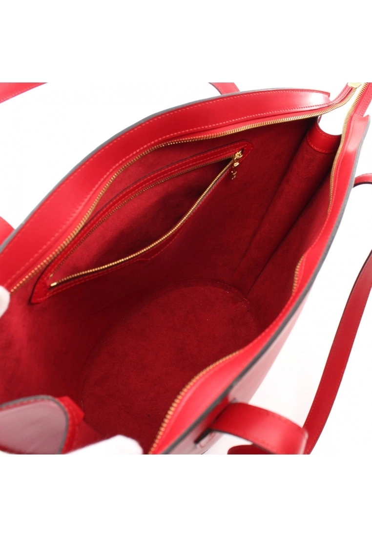 Pre-loved LOUIS VUITTON Saint Jacques shopping Waved Pattern Spanish Red Genuine Leather Shoulder Bag Red 5 Pre-loved LOUIS VUITTON Saint Jacques shopping Waved Pattern Spanish Red Genuine Leather Shoulder Bag Red - Image 3