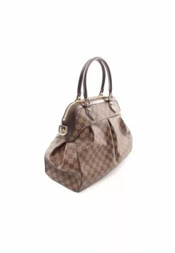 Pre-loved LOUIS VUITTON Trevi GM Black checkerboard grid Handbag PVC Genuine Leather Brown -Louis Vuitton Shop louis vuitton 9553 1218836 2