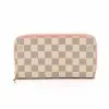 Pre-loved LOUIS VUITTON white checkered Rounded corner zipper long Wallet PVC white Pink -Louis Vuitton Shop louis vuitton 9576 5808836 1