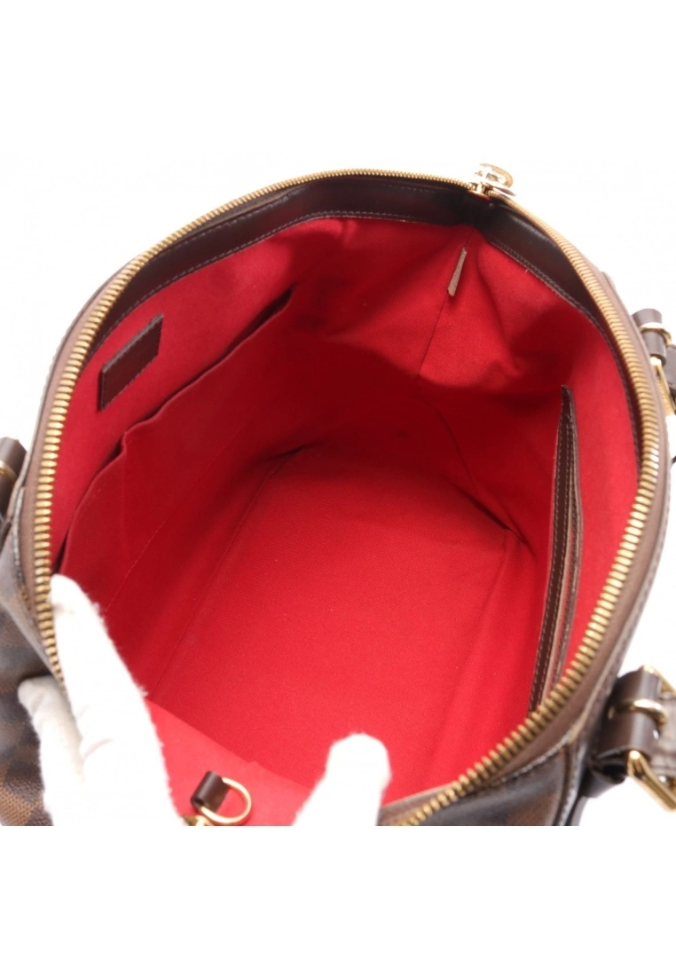 Pre-loved LOUIS VUITTON Verona GM Black checkerboard grid Shoulder Bag PVC Genuine Leather Brown 6 Pre-loved LOUIS VUITTON Verona GM Black checkerboard grid Shoulder Bag PVC Genuine Leather Brown - Image 4