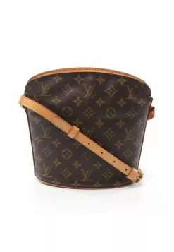 Pre-loved LOUIS VUITTON Drouot Classic Monogram Shoulder Bag PVC Genuine Leather Brown