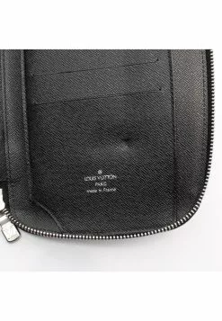 Pre-loved LOUIS VUITTON Atoll Fine grain dark grey Rounded corner zipper long Genuine Leather Wallet Black -Louis Vuitton Shop louis vuitton 9591 8218836 5