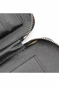 Pre-loved LOUIS VUITTON Atoll Fine grain dark grey Rounded corner zipper long Genuine Leather Wallet Black -Louis Vuitton Shop louis vuitton 9591 8218836 8