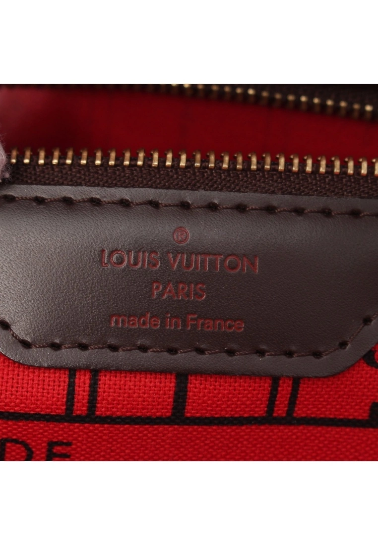 Pre-loved LOUIS VUITTON Neverfull PM Black checkerboard grid Handbag Tote Bag PVC Genuine Leather Brown 6 Pre-loved LOUIS VUITTON Neverfull PM Black checkerboard grid Handbag Tote Bag PVC Genuine Leather Brown - Image 4