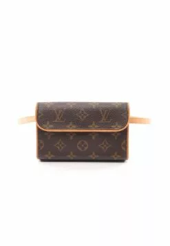 Pre-loved LOUIS VUITTON PochetteFlorentine Classic Monogram handcarry bag belt bag PVC Genuine Leather Brown Belt(S)