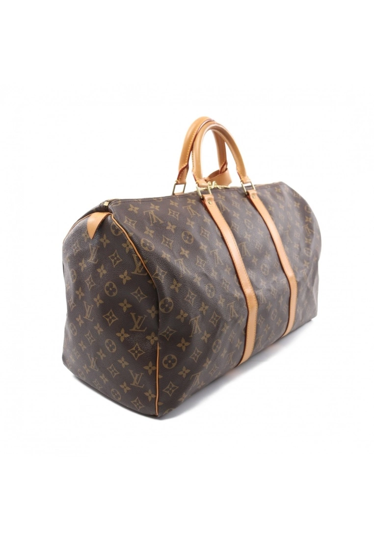Pre-loved LOUIS VUITTON Keepall50 Classic Monogram Duffle Bag PVC Genuine Leather Brown 4 Pre-loved LOUIS VUITTON Keepall50 Classic Monogram Duffle Bag PVC Genuine Leather Brown - Image 2