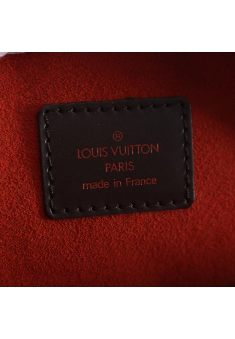 Pre-loved LOUIS VUITTON Sarria Horizontal Black checkerboard grid Handbag PVC Genuine Leather Brown 6 Pre-loved LOUIS VUITTON Sarria Horizontal Black checkerboard grid Handbag PVC Genuine Leather Brown - Image 4