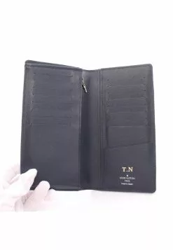 Pre-loved LOUIS VUITTON Portefeuille Brazza Waved Pattern Bleu Marine Dark Blue Bi-fold Continental Genuine Leather Wallet Navy -Louis Vuitton Shop louis vuitton 9612 4718836 3