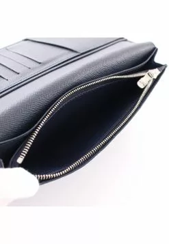 Pre-loved LOUIS VUITTON Portefeuille Brazza Waved Pattern Bleu Marine Dark Blue Bi-fold Continental Genuine Leather Wallet Navy -Louis Vuitton Shop louis vuitton 9612 4718836 4