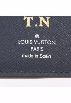 Pre-loved LOUIS VUITTON Portefeuille Brazza Waved Pattern Bleu Marine Dark Blue Bi-fold Continental Genuine Leather Wallet Navy -Louis Vuitton Shop louis vuitton 9612 4718836 5