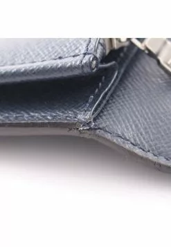 Pre-loved LOUIS VUITTON Portefeuille Brazza Waved Pattern Bleu Marine Dark Blue Bi-fold Continental Genuine Leather Wallet Navy -Louis Vuitton Shop louis vuitton 9612 4718836 7