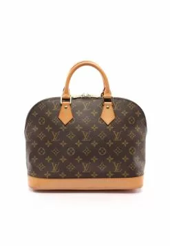 Pre-loved LOUIS VUITTON Alma PM Classic Monogram Handbag PVC Genuine Leather Brown