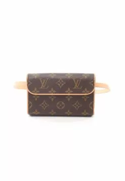 Pre-loved LOUIS VUITTON PochetteFlorentine Classic Monogram handcarry bag belt bag PVC Genuine Leather Brown belt(XS)