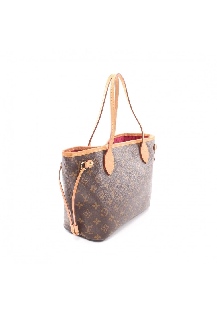 Pre-loved LOUIS VUITTON Neverfull PM Classic Monogram Pivot peony red Handbag Tote Bag PVC Genuine Leather Brown 4 Pre-loved LOUIS VUITTON Neverfull PM Classic Monogram Pivot peony red Handbag Tote Bag PVC Genuine Leather Brown - Image 2