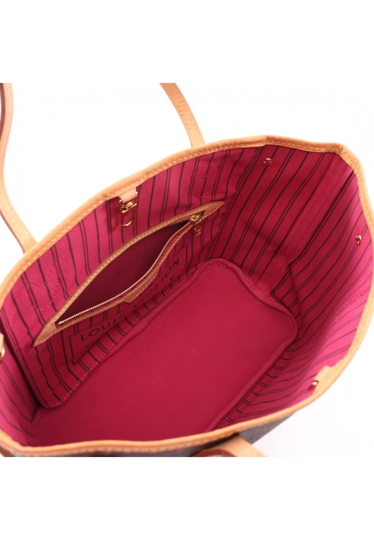 Pre-loved LOUIS VUITTON Neverfull PM Classic Monogram Pivot peony red Handbag Tote Bag PVC Genuine Leather Brown 5 Pre-loved LOUIS VUITTON Neverfull PM Classic Monogram Pivot peony red Handbag Tote Bag PVC Genuine Leather Brown - Image 3