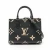 Pre-loved LOUIS VUITTON OnTheGo PM 2 Colored Classic Monogram empreinte embossed Genuine Leather Handbag Black Beige 2 Way Style -Louis Vuitton Shop louis vuitton 9616 8718836 1