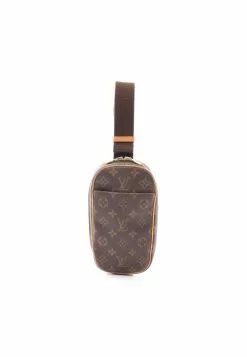Pre-loved LOUIS VUITTON Pochette Gange Classic Monogram handcarry bag PVC Genuine Leather Brown