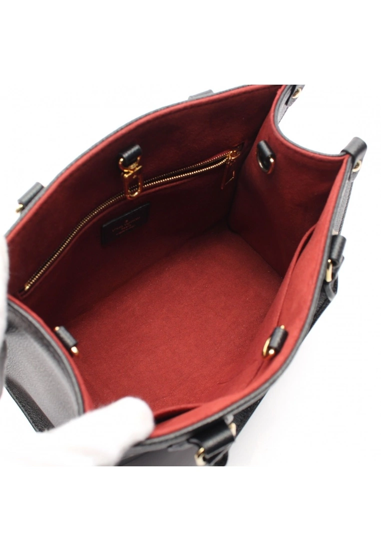 Pre-loved LOUIS VUITTON OnTheGo PM 2 Colored Classic Monogram empreinte embossed Genuine Leather Handbag Black Beige 2 Way Style 5 Pre-loved LOUIS VUITTON OnTheGo PM 2 Colored Classic Monogram empreinte embossed Genuine Leather Handbag Black Beige 2 Way Style - Image 3