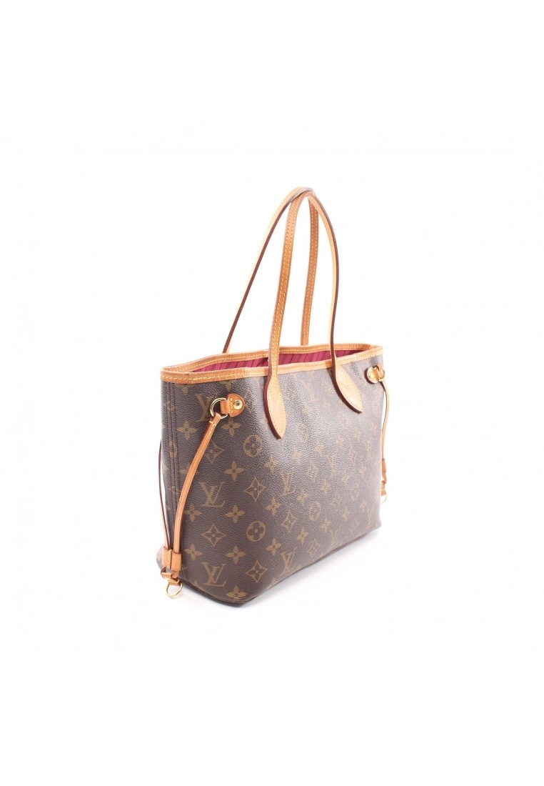 Pre-loved LOUIS VUITTON Neverfull PM Classic Monogram Pivot peony red Handbag Tote Bag PVC Genuine Leather Brown 4 Pre-loved LOUIS VUITTON Neverfull PM Classic Monogram Pivot peony red Handbag Tote Bag PVC Genuine Leather Brown - Image 2