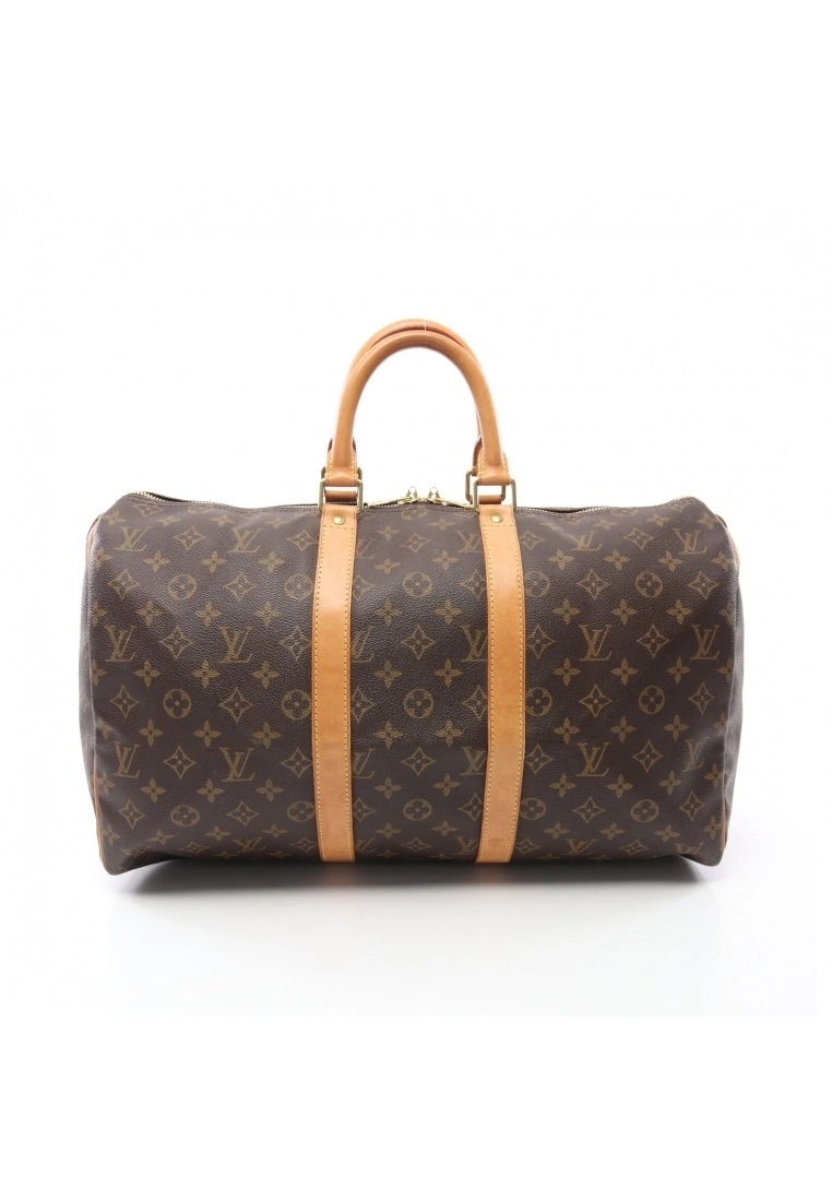 Pre-loved LOUIS VUITTON Keepall45 Classic Monogram Duffle Bag PVC Genuine Leather Brown 3 Pre-loved LOUIS VUITTON Keepall45 Classic Monogram Duffle Bag PVC Genuine Leather Brown