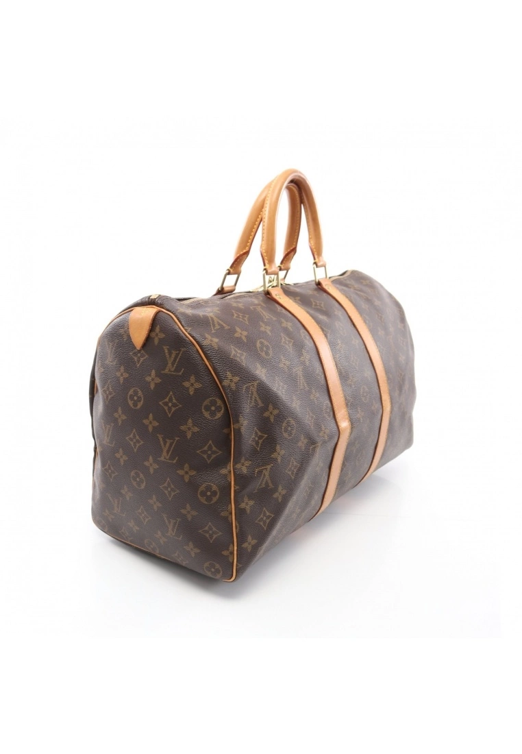 Pre-loved LOUIS VUITTON Keepall45 Classic Monogram Duffle Bag PVC Genuine Leather Brown 4 Pre-loved LOUIS VUITTON Keepall45 Classic Monogram Duffle Bag PVC Genuine Leather Brown - Image 2