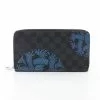 Pre-loved LOUIS VUITTON Zippy organizer Ink and black checkerboard grid Christopher Nemeth Rounded corner zipper long Wallet PVC Black Blue -Louis Vuitton Shop louis vuitton 9635 1228836 1
