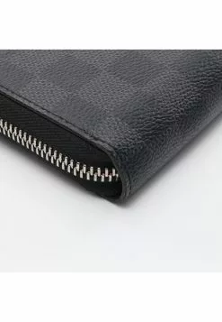 Pre-loved LOUIS VUITTON Zippy organizer Ink and black checkerboard grid Christopher Nemeth Rounded corner zipper long Wallet PVC Black Blue -Louis Vuitton Shop louis vuitton 9636 1228836 7