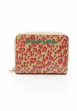 Pre-loved LOUIS VUITTON Classic Monogram Patent leather Leopard Print Genuine Leather Coin Pouch white Pink