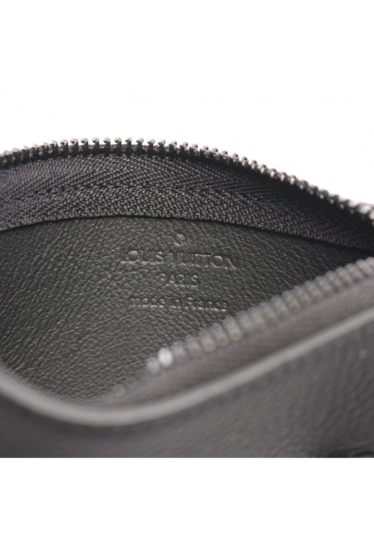 Pre-loved LOUIS VUITTON Pochette Cley AEROGRAM Black Genuine Leather Coin Pouch Black Chain hook buckle 6 Pre-loved LOUIS VUITTON Pochette Cley AEROGRAM Black Genuine Leather Coin Pouch Black Chain hook buckle - Image 4