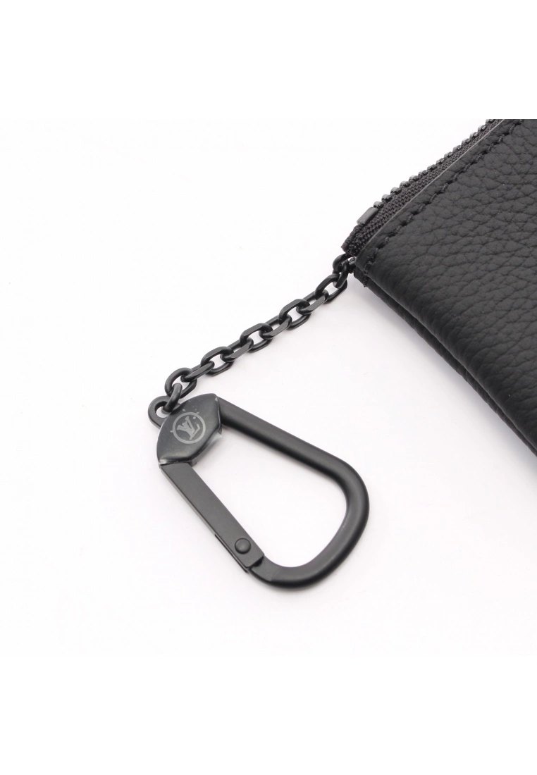 Pre-loved LOUIS VUITTON Pochette Cley AEROGRAM Black Genuine Leather Coin Pouch Black Chain hook buckle 7 Pre-loved LOUIS VUITTON Pochette Cley AEROGRAM Black Genuine Leather Coin Pouch Black Chain hook buckle - Image 5