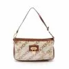 Pre-loved LOUIS VUITTON Pochette Accessoires Classic Monogram accessories Handbag PVC Genuine Leather white Brown