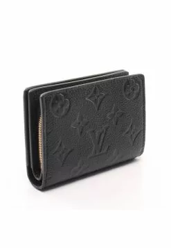 Pre-loved LOUIS VUITTON Portefeuille Clare Classic Monogram empreinte embossed Black Bi-fold Genuine Leather Wallet Black -Louis Vuitton Shop louis vuitton 9642 2228836 2